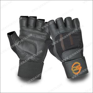 Gants d'entrainement demi-doigt, haltérophilie, poignée en cuir, Gym, entraînement, musculation, Fitness - Product Image 1