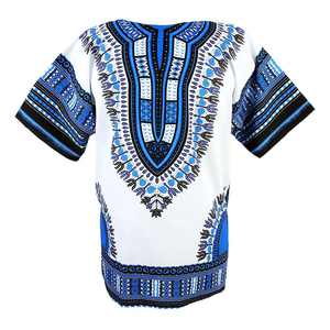 Chemise Dashiki Unisexe en Coton Imprimé Africain Traditionnel Blanc Respirante Légère pour Occasions Spéciales Vente en Gros - Product Image 1