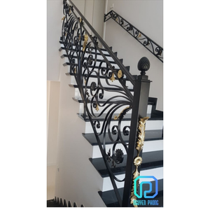 Balustrade d'escalier d'intérieur en laiton, couleur or, modèle de luxe, 2021, livraison gratuite - Product Image 6