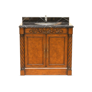 Tocador Arnatti de Caoba con Diseño Clásico Tallado en Madera, Tapa de Mármol, Mueble para Dormitorio, Hogar u Hotel, Certificado SVLK - Product Image 2