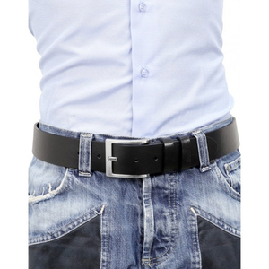 Vendita calda con il prezzo ragionevole italiano di qualità 4cm/1.57in nero personalizzato vera pelle uomo cintura fatta a mano - Product Image 2