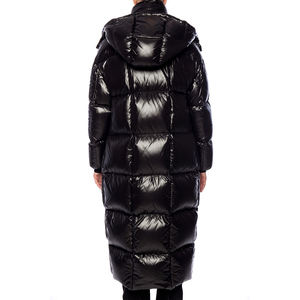 Piumino lungo da donna di alta qualità con cappuccio nero piumino Parka leggero per l'inverno - Product Image 4