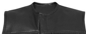 Gilet de motard en cuir véritable pour hommes, gilet chaud d'hiver, Design Rare avec l'avant et l'arrière, en cuir perforé noir - Product Image 4