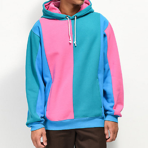 Pull à capuche deux tons de couleur unie pour femmes, 100% coton épais, sweat à capuche à manches longues, coupe ajustée - Product Image 2