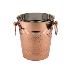Classic Design Ice And <b>Water</b> <b>Bottle</b> Storage Bucket Handmade Copper Round Shape Ice Basket For Home Usage - Product Image 2