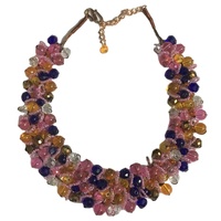 Collier bib bohème unisexe fait main, perles facettées, plaqué or 18 carats, bijoux religieux indiens, fiançailles, mariages, fêtes