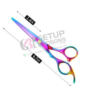 Ciseaux de barbier en acier inoxydable de qualité supérieure avec poignées en caoutchouc pour la coupe de cheveux professionnelle - Ciseaux de salon de beauté durables - Product Image 2