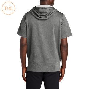 Sudadera con capucha de algodón de doble capa personalizada para hombre, jersey de invierno con logotipo bordado, sudadera de manga corta - Product Image 2