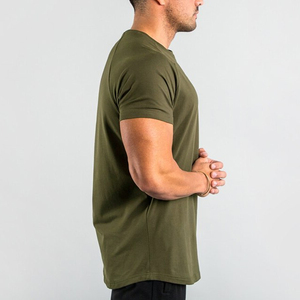 Camiseta deportiva de entrenamiento ajustada para hombre, tejido de poliéster/algodón, transpirable, de secado rápido, personalizable - Product Image 6