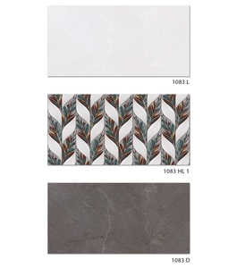 Carreaux de mur émaillés brillants en céramique de conception de fleur de couleur claire en céramique 30x60cm - Product Image 2