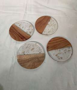 Sous-verre à thé en matériau écologique, ensemble de 4 sous-verres décoratifs pour thé, style luxueux, vaisselle pour hôtel et restaurant, sous-verres pour tasses à thé - Product Image 4