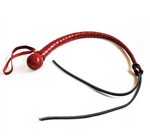 Fouet en cuir tressé noir de 9 pieds, fait à la main, Exclusive - Product Image 5