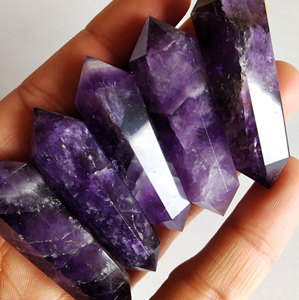 Colgante de Cristal de Amatista Irregular, Obelisco de Amatista de Ensueño, Cuarzo Transparente de Doble Terminación, Gema Curativa de Luna Creciente - Product Image 3