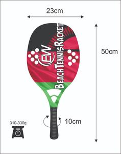 Raquettes de beach tennis personnalisées en carbone et fibre de verre, avec vos logos et combinaisons de couleurs, 320-340g, 50cm - Product Image 4