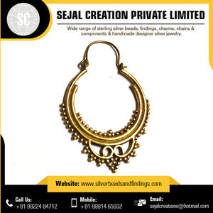 Boucles d'oreilles tribales en argent sterling 925 bijoux à breloques avec perles à motif de fleurs - Product Image 4