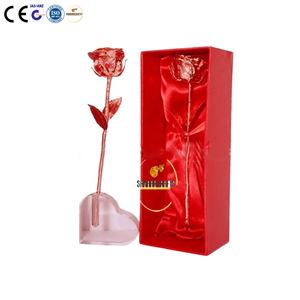 Rose en cuivre avec boîte cadeau, fleur naturelle de haute qualité, rose véritable trempée dans l'or 24 carats avec boîte - Product Image 5