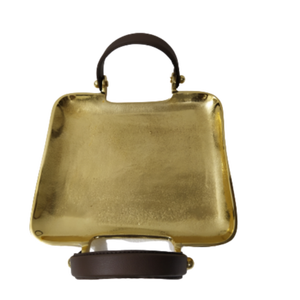 Plateau de service carré en Aluminium doré, livraison gratuite - Product Image 1