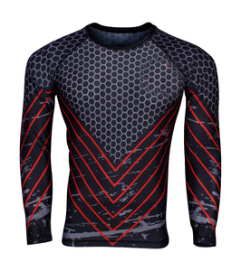T-shirt de compression à manches longues en polyester/spandex sublimé OEM, à séchage rapide, respirant, prix promotionnel pour le BJJ - Product Image 4