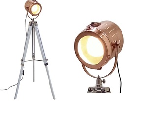 Projecteur de décoration d'intérieur industriel moderne luminaires LED en bois et cuivre Edison ampoule trépied lampadaire pour accessoires de cinéma - Product Image 4