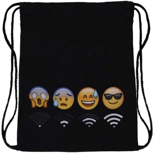 Sac de sport de gymnastique à cordon en polyester noir uni personnalisé pour emballage personnalisé sac à cordon en polyester bon marché personnalisé - Product Image 2