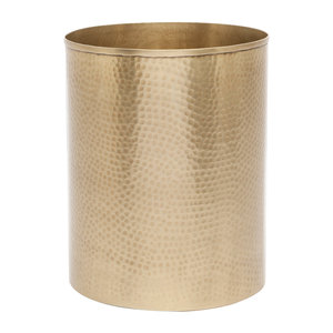 Standing Waste <b>Bin</b> in Iron Mesh with Gold Plated Finished Perfect for Home and Commercial Storage - Product Image 4