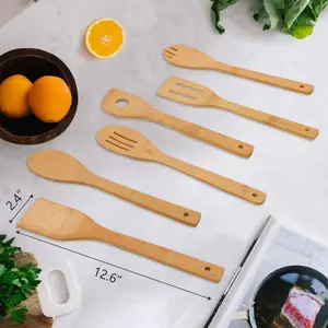 Juego de utensilios de cocina de bambú de alta calidad, a prueba de moho, duraderos