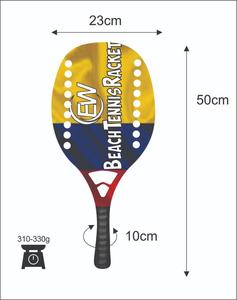 Raquetas de Tenis Playa y Palas de Pádel Personalizadas con Fibra de Carbono y Vidrio, Cara de 20 mm, Peso de 310-330 g, Logotipos y Colores Personalizados - Product Image 4