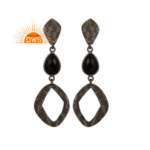 Pendientes Colgantes de Plata de Ley 925 con Ónix Negro Natural, Tendencia 2026, para Mujer, Fabricante de Joyería - Product Image 1