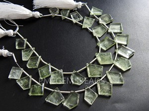 Màu Xanh Lá Cây thạch anh tím mặt hình dạng lạ mắt briolette Túp lều pantagon hình thang Marquise & vương miện cắt hạt đá giọt nước - Product Image 5