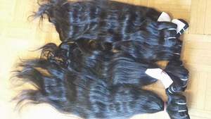 Trame de cheveux vierges Remy de temple indien brut Extensions de cheveux alignés avec des cuticules non transformées Style de vague naturelle Double trame-Brésilienne - Product Image 6