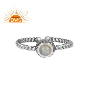 Bague en fil torsadé pour fabricant, opale de feu, pierre précieuse, bijoux en argent massif 925, vente en gros - Product Image 1