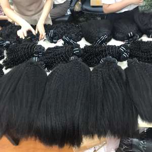 Kinky Straight bundle Double Machine High Quality VIRGIN Remy Weft HUMAN HAIR EXTENSION at Wholesale Price - Product Image 6