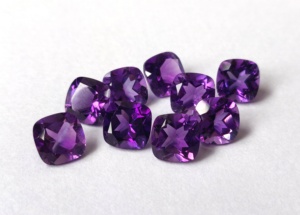 Natural Amethyst <b>Cushion</b> 5 mm to 8 mm Faceted - Loose Amethyst <b>Cushion</b> Cut Top Quality - Product Image 6
