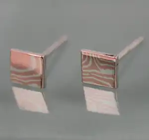Pendientes hechos a mano de gen Mokume - Product Image 1