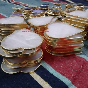 Groothandel Natuursteen Rozenkwarts Agaat Plakjes Goud Gevlochten Tafel & Achtbaan Hart Patroon Chakra Stijl Hot Sale <span class=keywords><strong>Items</strong></span> - Product Image 1