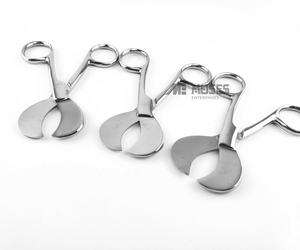 กรรไกรตัดสายสะดือแบบแมนนวลนำกลับมาใช้ใหม่ได้4 "ใบมีดคมสำหรับการผ่าตัดทางนรีเวชแบบกว้างโค้งแบนเรียบ - Product Image 1