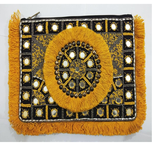 <b>Vintage</b> Tribal Banjara Ethnic Handmade Gypsy Style Candy Pattern Pearl Decorated Eco-Friendly <b>Clutch</b> Purse - Product Image 1