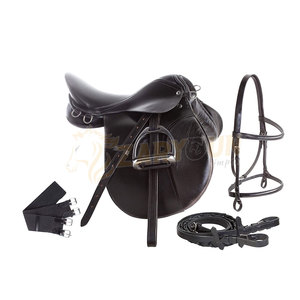Ensemble de selle d'équitation anglaise en cuir véritable marron de haute qualité tout usage nouvelle version - Product Image 6