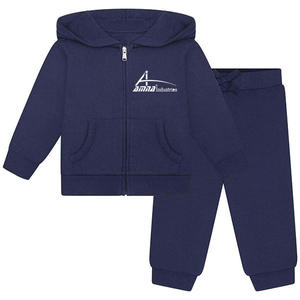 ชุดวอร์มผ้าฝ้าย/ขนแกะมีฮู้ดสำหรับเด็กแบบมีสายรัดและสวมหัว - Product Image 1