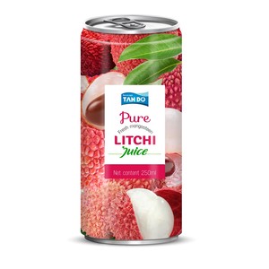 Bebida Refrescante de Lichi en Lata Delgada de Aluminio NFC de 250 ml, Alta Calidad al por Mayor, Zumo de Fruta Natural Recién Exprimido con Sabor a Vegetales, OEM - Product Image 1
