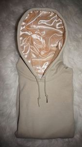 Unisex Oversized 100% Cotton Satin <b>Lined</b> Pullover Hoodie Windproof Anti-Shrink Long Print <b>Fleece</b> Custom Logo Winter <b>Jacket</b> - Product Image 5