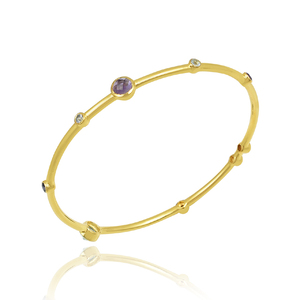 Classic gold plated 925 sterling <b>silver</b> multi stone <b>bangle</b> <b>for</b> <b>women</b> and girl wedding gift jewelry - Product Image 1