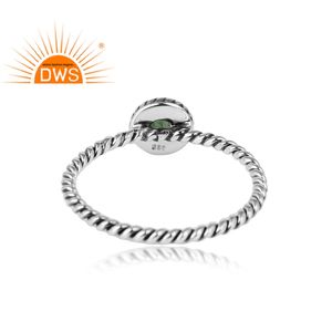 Anillo antiguo de GEMA de Esmeralda, joyería de plata 925 oxidada hecha a mano para diseñadores de la India - Product Image 3