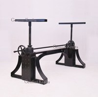 Table à manger en bois Base jambe Bronx industriel fer manivelle mécanisme ascenseur hauteur réglable caractéristique pour solide 75-105 CM