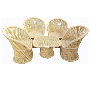 Ensemble de canapé de salon confortable en bambou, ensemble de jardin, 4 chaises et Table basse, rotin, Patio, canapés de salle à manger - Product Image 1