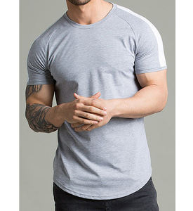 Camiseta de gimnasio informal de talla grande para hombre con logotipo personalizado de alta calidad Jersey transpirable de cuello redondo con diseño en blanco - Product Image 1