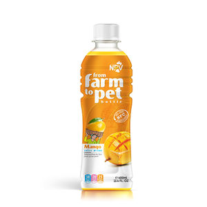 Botella de PET de 400ml del proveedor OEM, jugo de mango puro fresco, precio bajo, superventas, MOQ bajo, ingredientes de Procesamiento Natural, agua, azúcar - Product Image 1