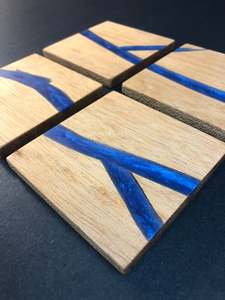 Wood and resin <b>table</b> <b>coasters</b> - Product Image 4