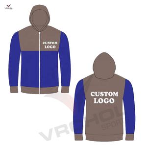 Sweat à capuche zippé personnalisé avec logo brodé tissage tricoté en polyester durable et anti-rides - Product Image 3