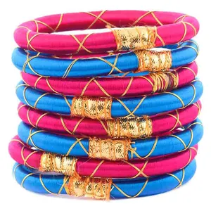 Bracelet en plastique multicolore, pour bijoux en fil de soie, pour femmes et filles, lot de 5 pièces